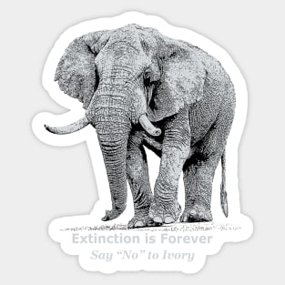 African Elephant "Say No to Ivory" Wildlife Apparel Sticker